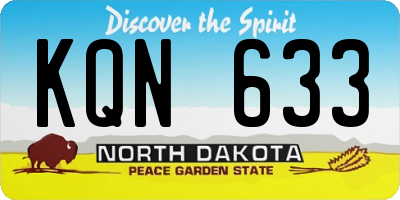ND license plate KQN633