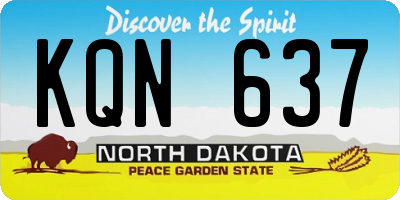 ND license plate KQN637