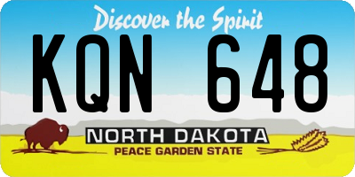 ND license plate KQN648