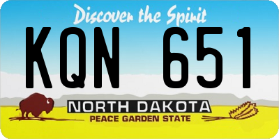 ND license plate KQN651