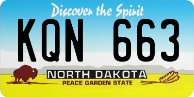 ND license plate KQN663