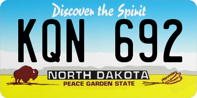 ND license plate KQN692