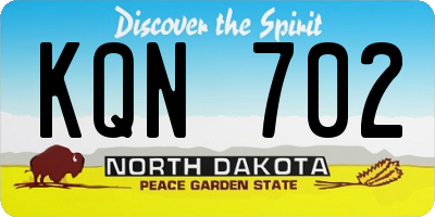 ND license plate KQN702