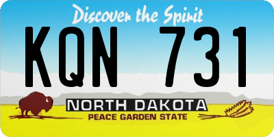 ND license plate KQN731