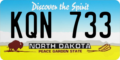 ND license plate KQN733