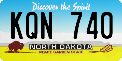ND license plate KQN740
