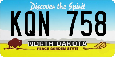 ND license plate KQN758