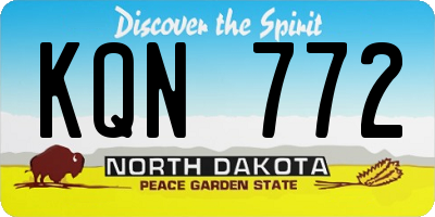 ND license plate KQN772