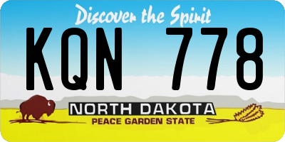 ND license plate KQN778