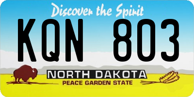 ND license plate KQN803