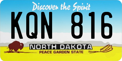 ND license plate KQN816