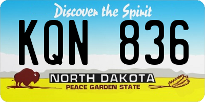 ND license plate KQN836