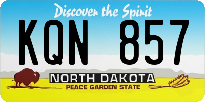 ND license plate KQN857