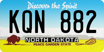 ND license plate KQN882