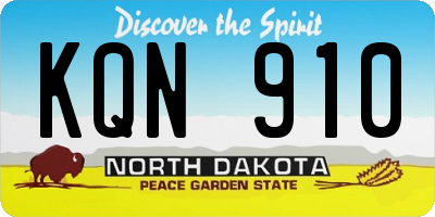 ND license plate KQN910