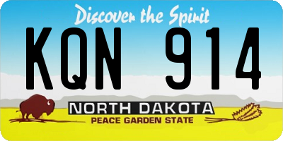 ND license plate KQN914