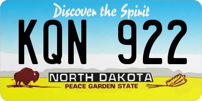ND license plate KQN922