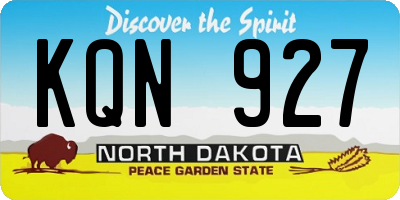 ND license plate KQN927