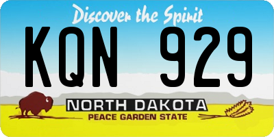 ND license plate KQN929