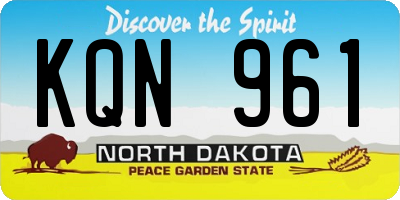 ND license plate KQN961