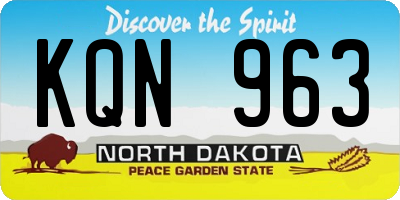 ND license plate KQN963