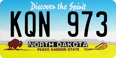 ND license plate KQN973