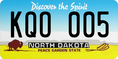 ND license plate KQO005