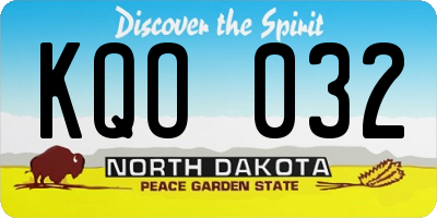 ND license plate KQO032