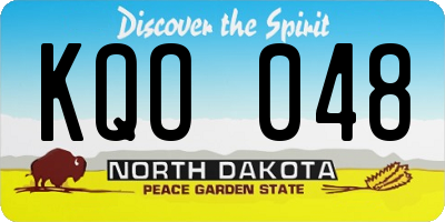 ND license plate KQO048