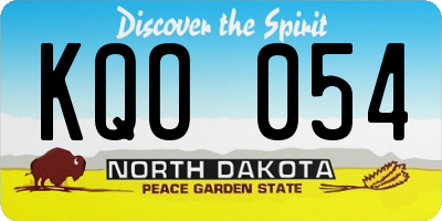 ND license plate KQO054