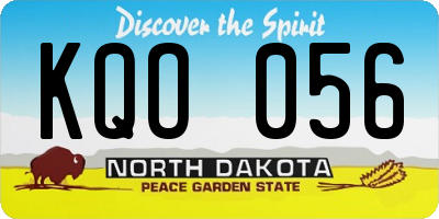 ND license plate KQO056