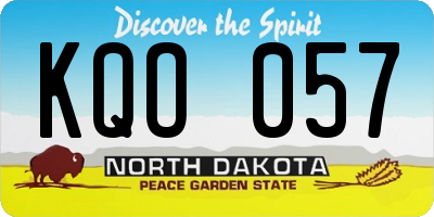 ND license plate KQO057