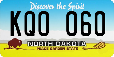 ND license plate KQO060