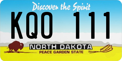 ND license plate KQO111