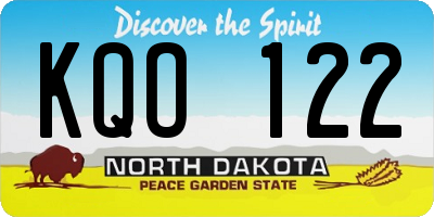ND license plate KQO122