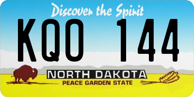 ND license plate KQO144