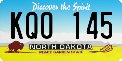 ND license plate KQO145