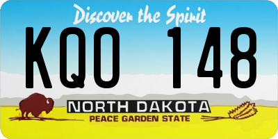 ND license plate KQO148