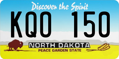 ND license plate KQO150