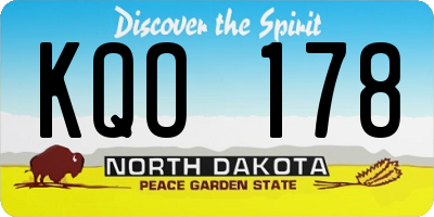 ND license plate KQO178