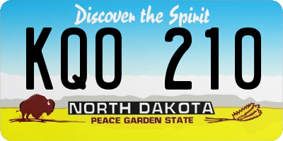 ND license plate KQO210