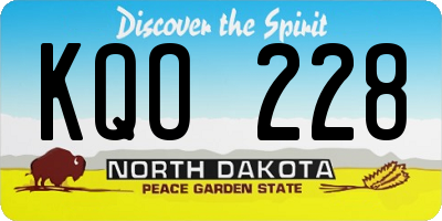 ND license plate KQO228
