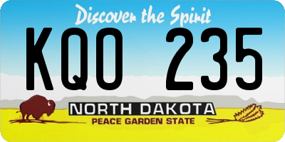 ND license plate KQO235