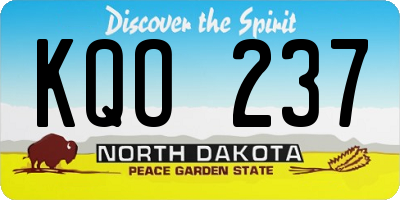 ND license plate KQO237