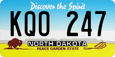 ND license plate KQO247