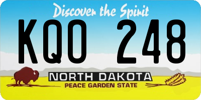 ND license plate KQO248
