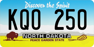ND license plate KQO250