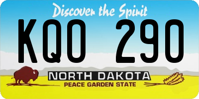 ND license plate KQO290