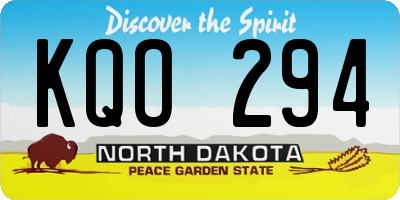 ND license plate KQO294