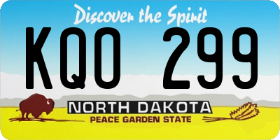 ND license plate KQO299